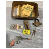 CAP GUN, FAKE MONEY, QUARTER SAVER BOOKLETS,