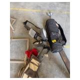 2 GOLF BAGS W/ CLUBS, CADDY