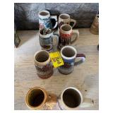 GROUP OF GERMAN & BUDWEISER STEINS (8)