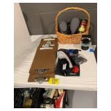 CLIP BOARDS, WAHL HEAT MASSAGER?, CRATES OF