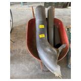 METAL WHEEL BARROW, PLASTIC TUBES