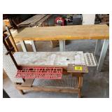 2 HANDMADE WOODEN WORK TABLES