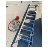 ALUMINUM EXTENSION LADDER, BASKETBALL HOOP RIM