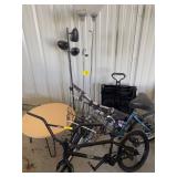 FLOOR LAMPS, FOLD-UP CART, COFFEE TABLE,