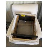 WHITE UPHOSLTERED CHAIR & OTTOMAN