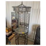 CIRCUS TENT STYLE GLASS-TOP WINE BAR / WINE RACK