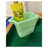 COKE JADEITE GLASS PITCHER