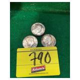 3 KENNEDY HALF DOLLARS ALL 3 1964