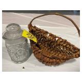 ANTIQUE GLASS FR RICE MERCANTILE CIGAR CO HUMIDOR