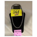 925 MARKED CLASP PEARL STRAND W/ DISPLAY STAND