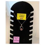 MARKED 925 STERLING NECKLACE & DISPLAY STAND