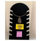 DRUZY & FOSSILS PENDANT W/ DISPLAY STAND