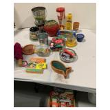 FERTILIZER SPIKES UNDER TABLE, CITRONELLA CANDLES