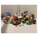 WOLF FIGURES, ROOSTER Dï¿½COR, SANTA TEAPOT, FROG