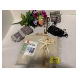 WORK GLOVES, DROP CLOTH, KODAK CAMERA, ARTIFICIAL