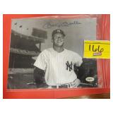 AUTOGRAPHED MICKEY MANTLE BASEBALL PICTURE WITH