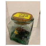 JAR OF SMALL COLLECTIBLES