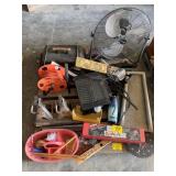 FAN, SAFETY TRIANGLE, EXTENSION CORD REEL, GAS