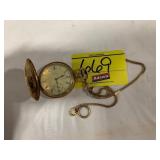 ANITQUE ELGIN POCKETWATCH IN GOLD-TON KEYSTONE