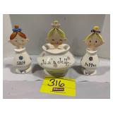 JAM JELLY JAR W/ S&P PIXIEWARE SET