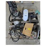 KIRBY VACUUM W/ ATTACHMENTS, VAPORIZER, FANS,