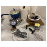 FLATWARE, ROLLING PIN, POTS & PANS, PAPER TOWEL