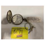 15 JEWEL 1869 ILLINOIS POCKETWATCH W/ KEY