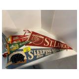 ST LUKES BOMBER VINTAGE PENNANT, VINTAGE SOUVENIR