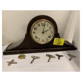 WOOD CASE GARLAND MANTLE CLOCK, GROUP OF CLOCK