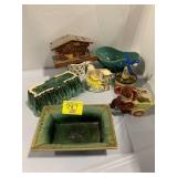 GROUP OF NOVELTY POTTERY PLANTERS OF ALL STYLES,