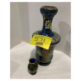 2 BRASS ASIAN STYLE VASES