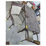 BAMBOO THEMED PATIO TABLE W/ 6 MATCHING CHAIRS