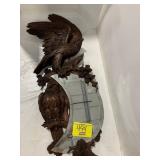 28' TALL ANTIQUE CARVED WOOD EAGLE MIRROR