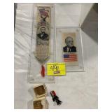 FDR RIBBON, ANTIQUE ABE LINCOLN RIBBON IN CASE,