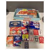 3 VINTAGE BOARD GAMES, GROUP OF CARD GAMES,
