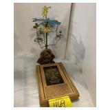 ANTIQUE ANGEL & MANGER METAL GERMAN CHRISTMAS
