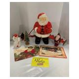 HARD PLASTIC SANTA LIGHT, MERRY CHRISTMAS ANTIQUE