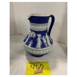 WEDGWOOD MARKED ANTIQUE BLUE & WHITE PITCHER
