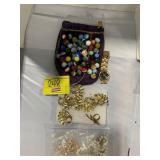 BAGGIE OF MARBLES, COSTUME JEWELRY