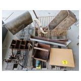 INSULATORS, MAILBOX, METAL MILK CRATES, CHICKEN