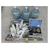 CROWN RECORDER, POWER STRIPS, 3 WATER JUGS