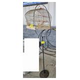 BIRD CAGE ON METAL STAND