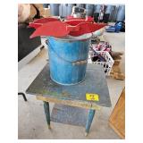 FOLK ART PAINTED PRIMITIVE SIDE TABLE, ANTIQUE