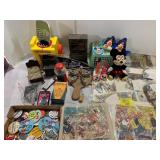 FLAT W/ NOVELTY BUTTONS, MICKEY MOUSE PLUSH &