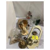 OIL LAMP, OIL LAMP PARTS & GLASS CHIMNEYS, MINI