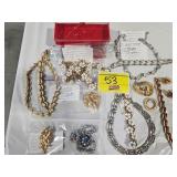 GROUP OF VINTAGE TRIFARI MARKED COSTUME JEWELRY