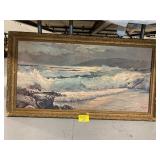 ORNATE FRAMED BEACH SCENE PRINT