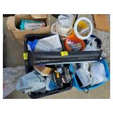 PALLET W/ POOL ACCESSORIES & CLEANING SUPPLIES OF