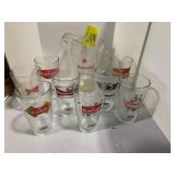 BUDWEISER BEER GLASSES & PITCHER SET