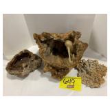3 DRUZY ROCK SPECIMENS